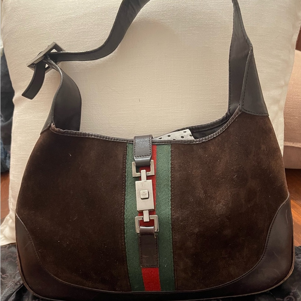 Gucci Jackie Dark Brown Suede Shoulder Bag (year 2000) NO OFFERS, THANK YOU. - Picture 1 of 5